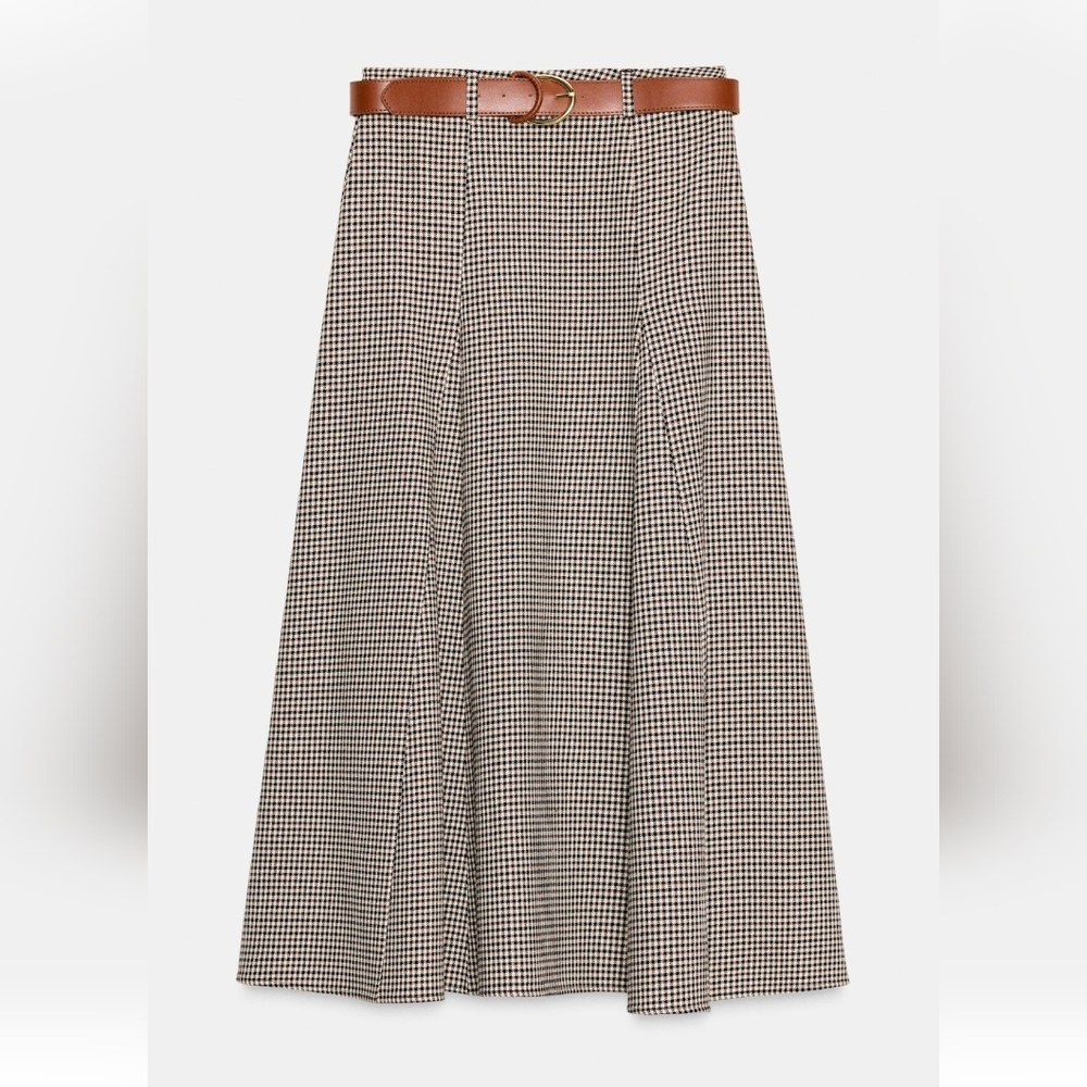 Zara Plaid A-Line Skirt